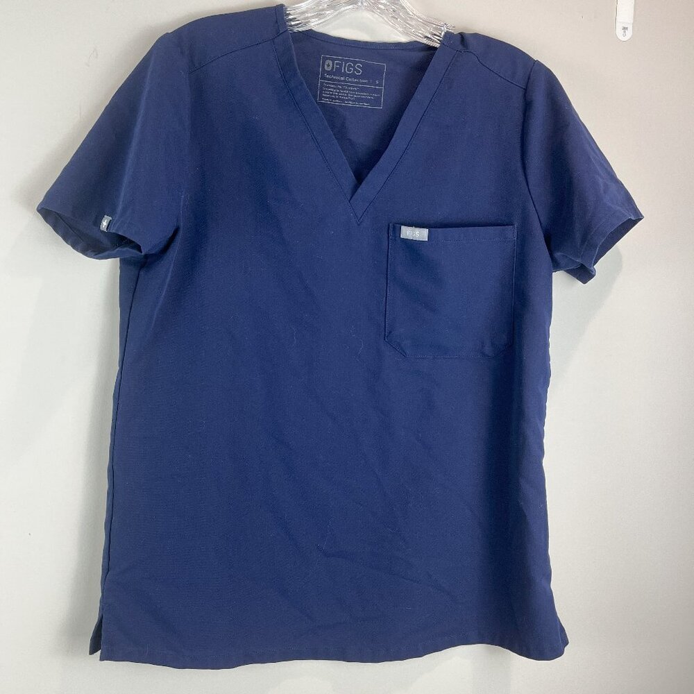 Women's Figs Technical Collection Scrubs Top Size S, Navy